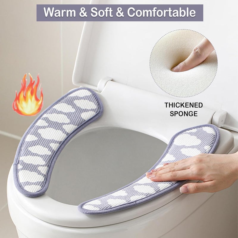 Iensen Thick and Warm Toilet Seat Cover – Washable, Reusable Cushion with TPR Adhesive & Cloud Pattern for Extra Comfort & Insulation (Pink) - Image 3